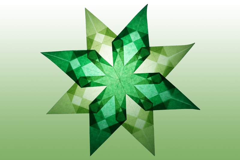 Grüner Stern 8 Zacken Sterne Aus Transparentpapier Basteln